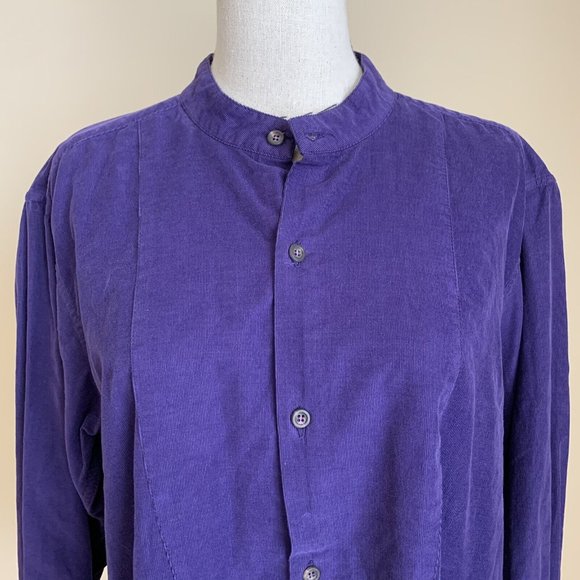 Eskandar Purple Cotton Corduroy Shirt Shirting Top Tunic Tincture sz 0 XS GOOP - Picture 2 of 11